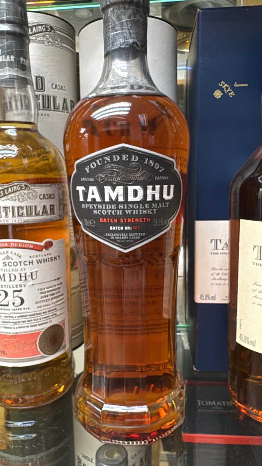 Tamdhu Speyside Single Malt Whiskey, batch strength 58.8%, Batch no:002