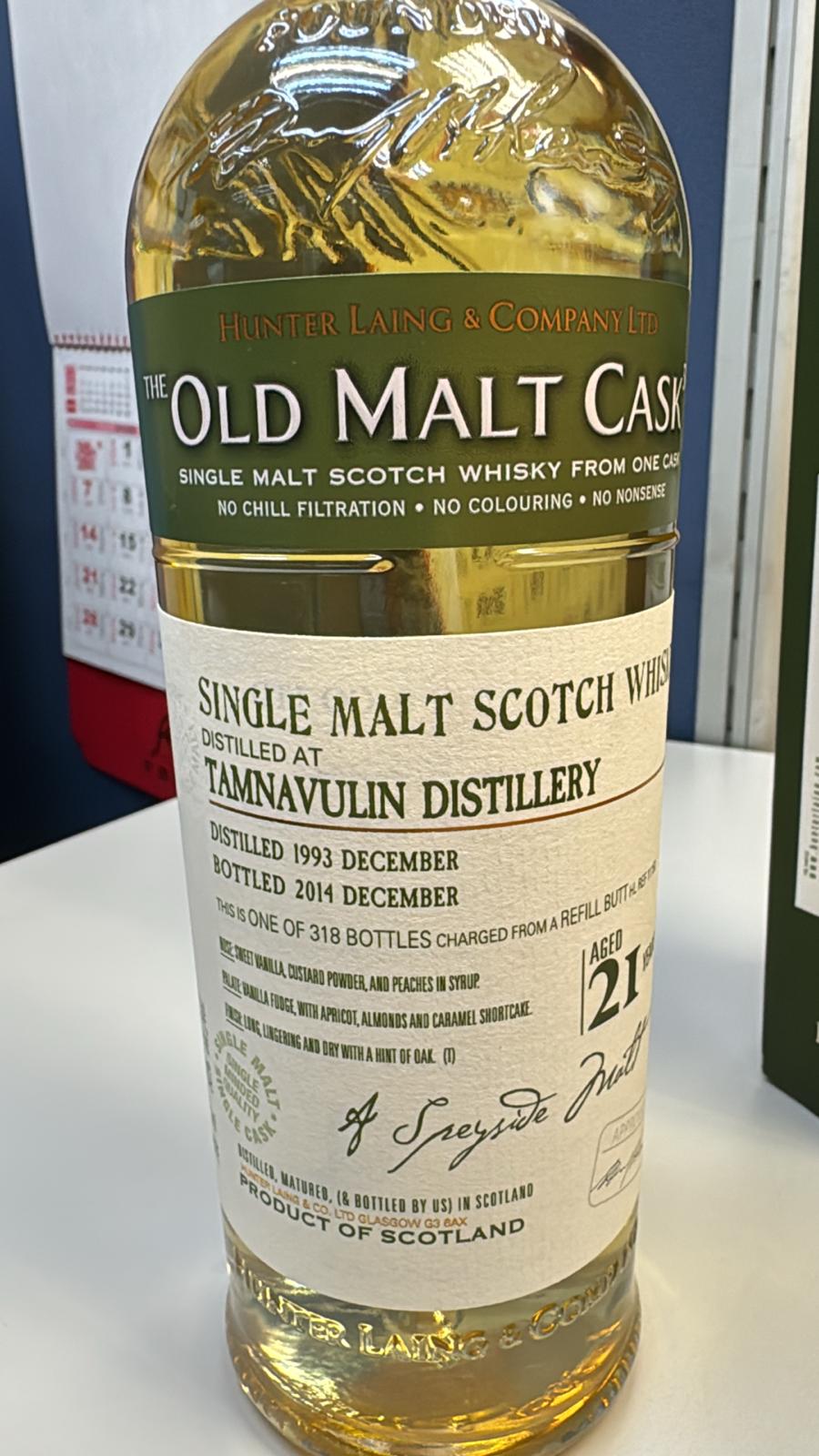 Tamnavulin 21 years old 1993 Old Malt Cask Hunter Liang